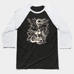 Eagle, Skull and Snake Baseball T-Shirt